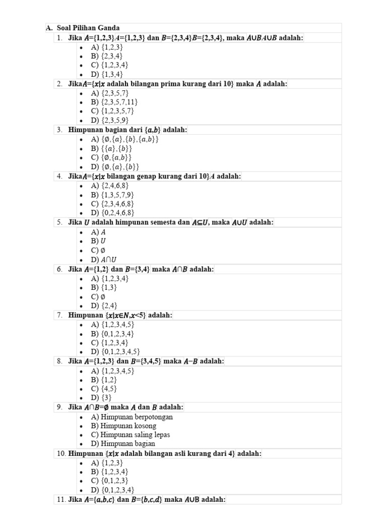 Soal Pilihan Ganda | PDF | Metode & Bahan Ajar | Sains & Matematika