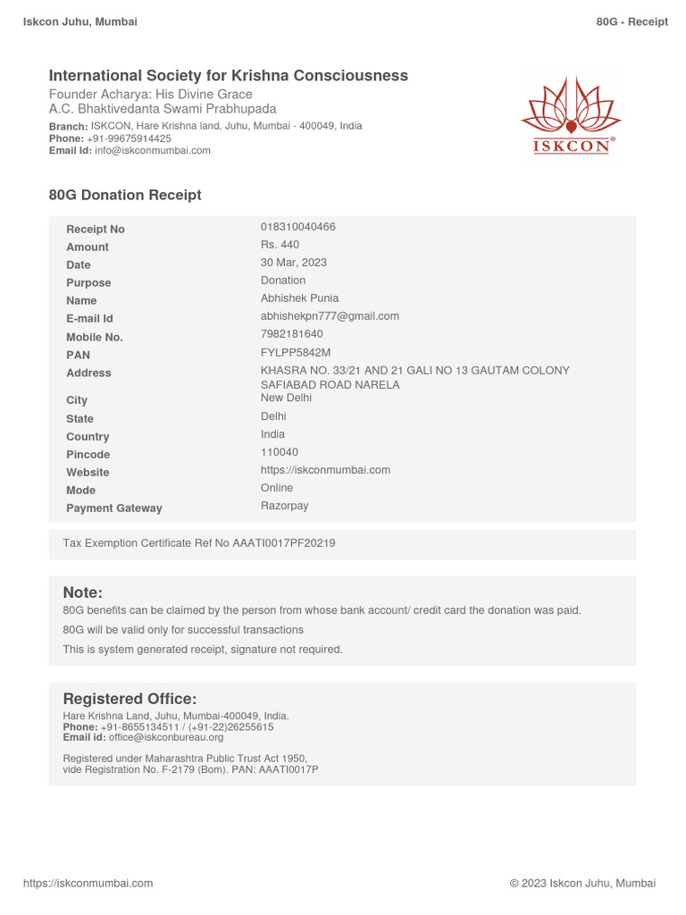 Iskcon 440 Pdf Payments