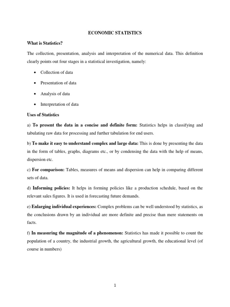 Understanding Economic Statistics Basics | PDF | Sampling (Statistics ...