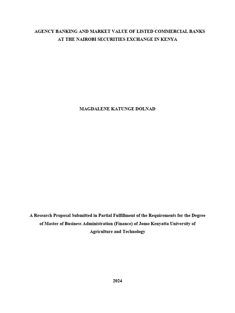 KATUNGE MBA Research Proposal Updated | PDF | Stocks | Banks