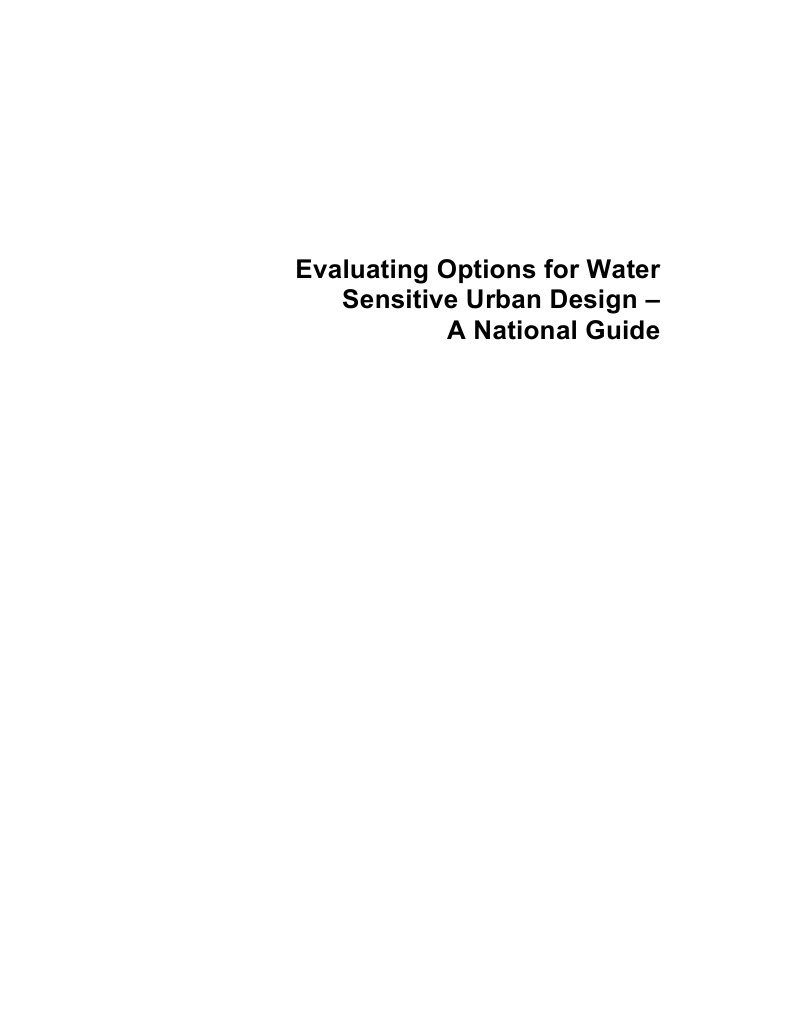 Australia Evaluating Options For Water Sensitive Urban Design | PDF ...