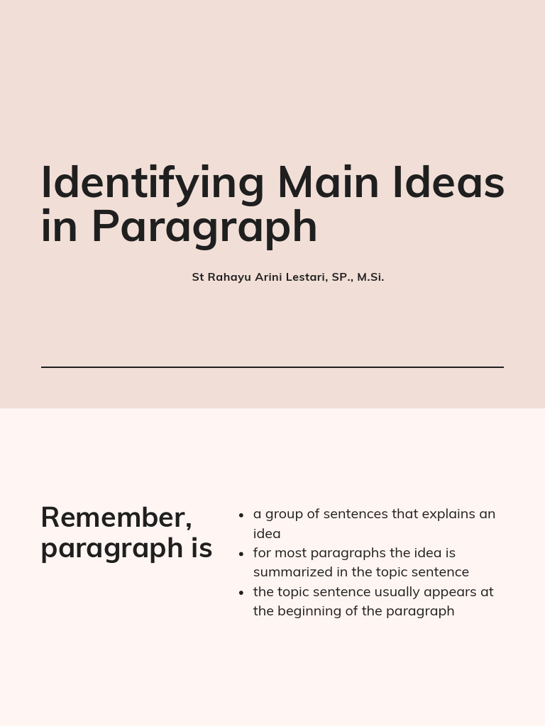 Identifying Main Idea in Paragraph | Download Free PDF | Agriculture ...