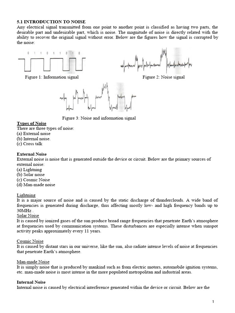 Types and Effects of Internal Noise | PDF | Signal To Noise Ratio ...