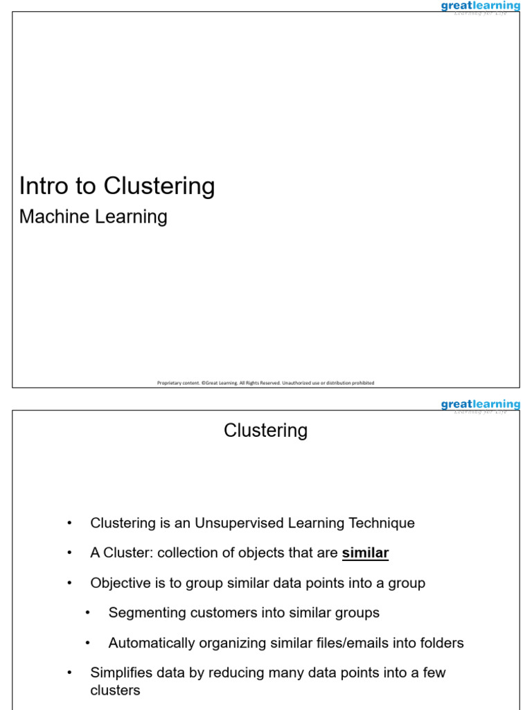 Slides intro to clustering pdf cluster analysis applied mathematics