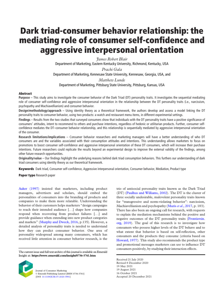 Darktriad consumerbehaviorrelationship pdf dark triad psychopathy