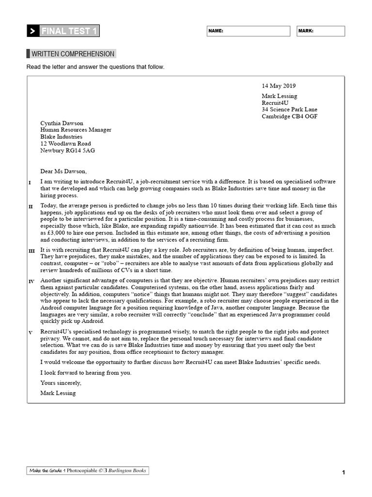 Global Reading Level 1 Pdf Recruitment Cognition