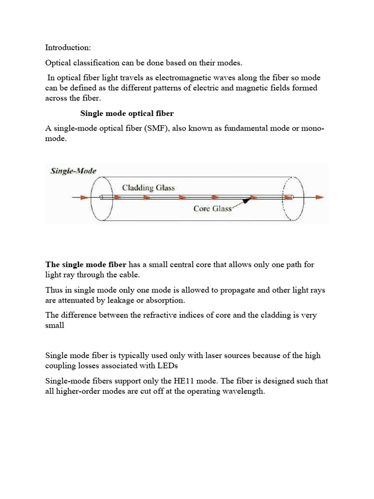 Single Mode Optical Fiber | PDF | Computers