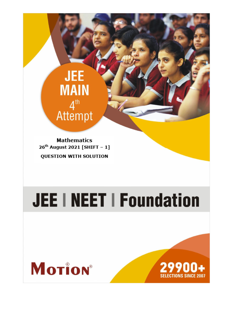 Maths 26 Shift-1 | PDF | Mathematics | Elementary Mathematics