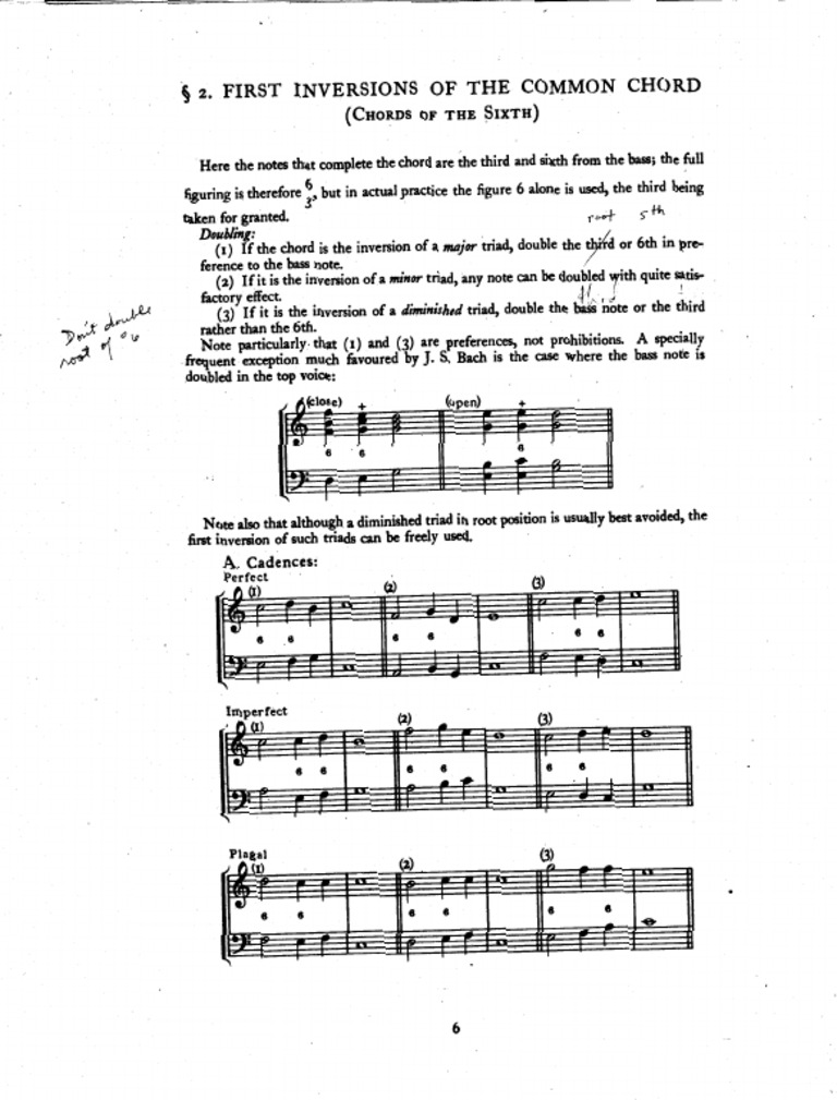 First Inversions of Common Chords | PDF | Chord (Music) | Melody