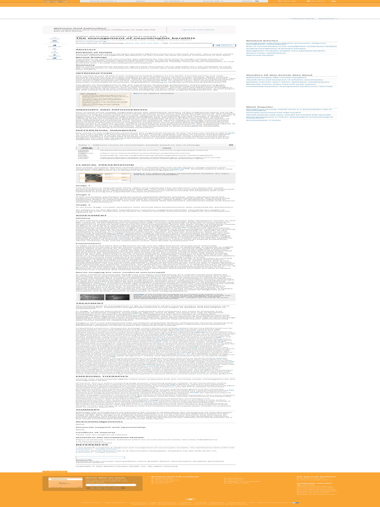 Current Opinion In Ophthalmology Pdf Cornea Human Eye