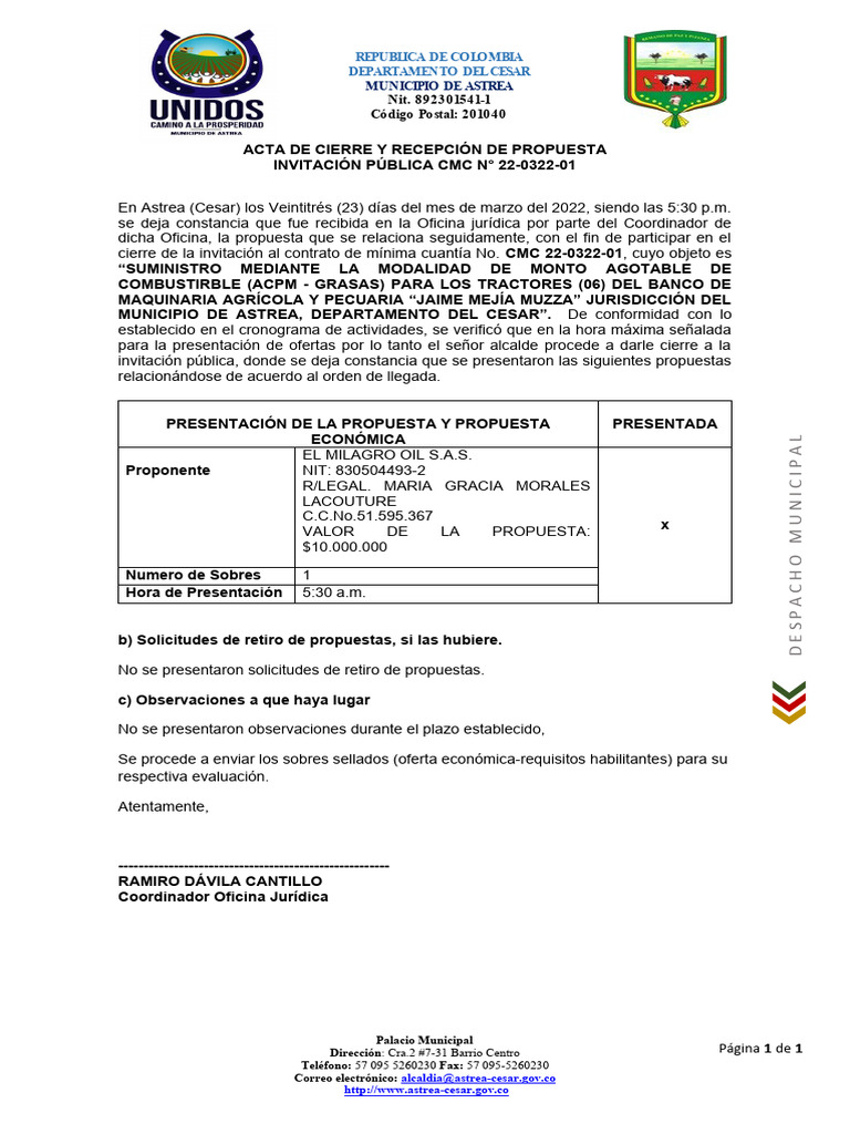 Acta de Cierre | PDF