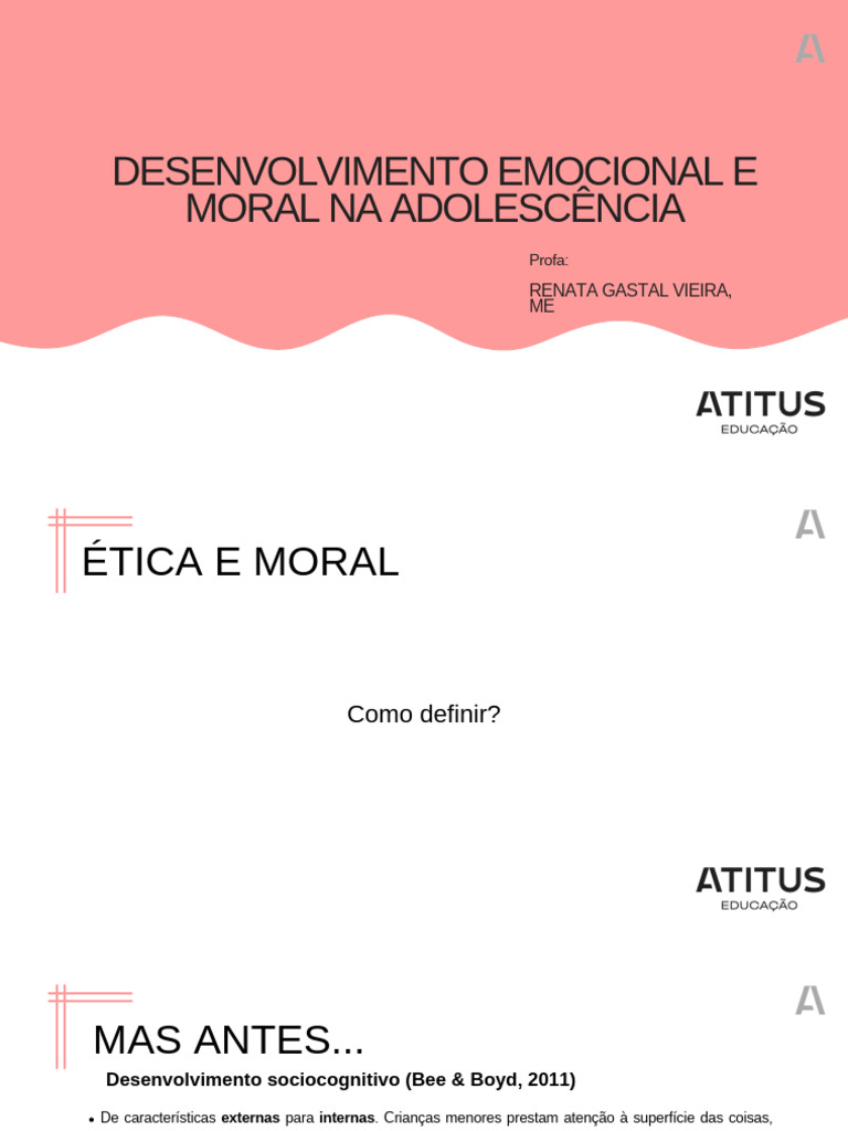 Desenvolvimento Emocional Na Adolesc ncia PDF Emo es Moralidade