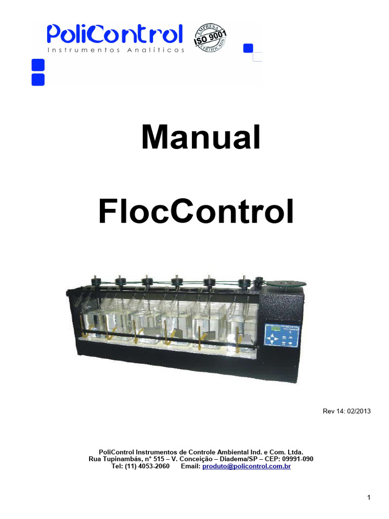 Manual do FlocControl: Ensaio Jar Test | PDF | Alcalinidade | Ph