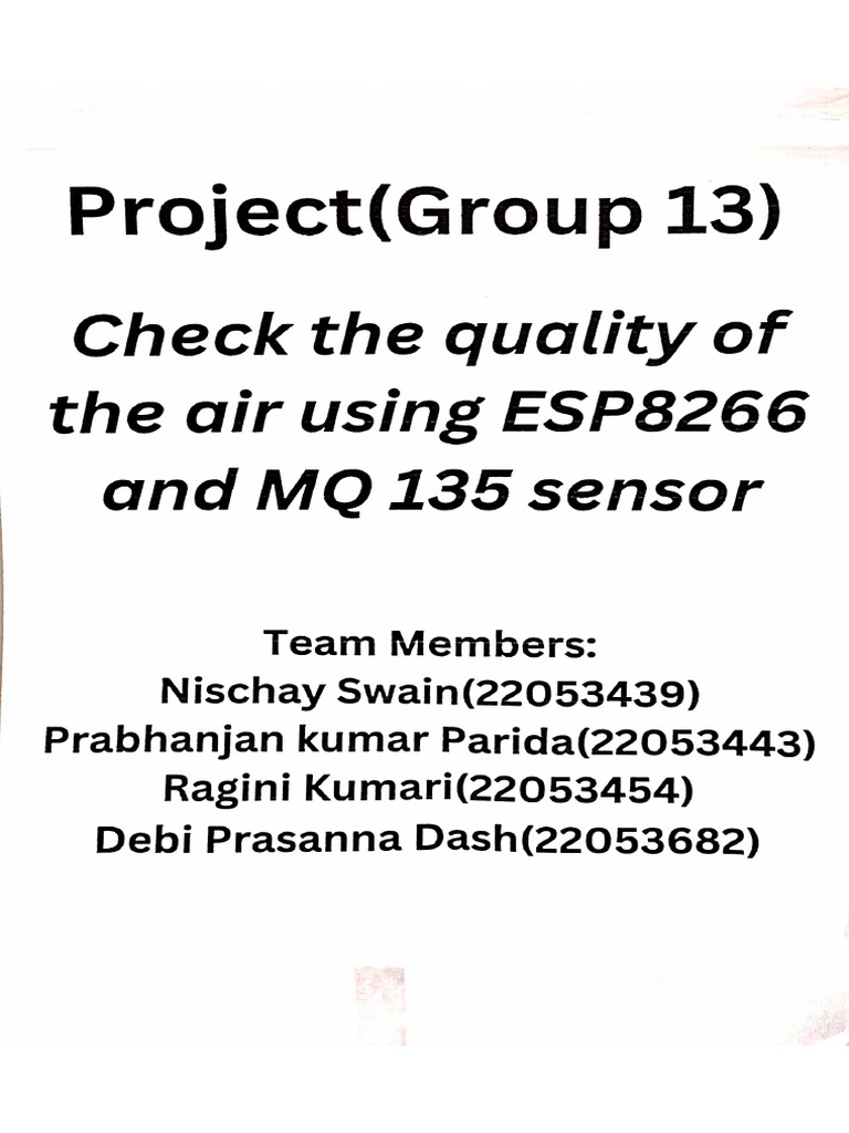 G-13 Air Quality and Pollution Detection Using MQ135 Sensor | PDF