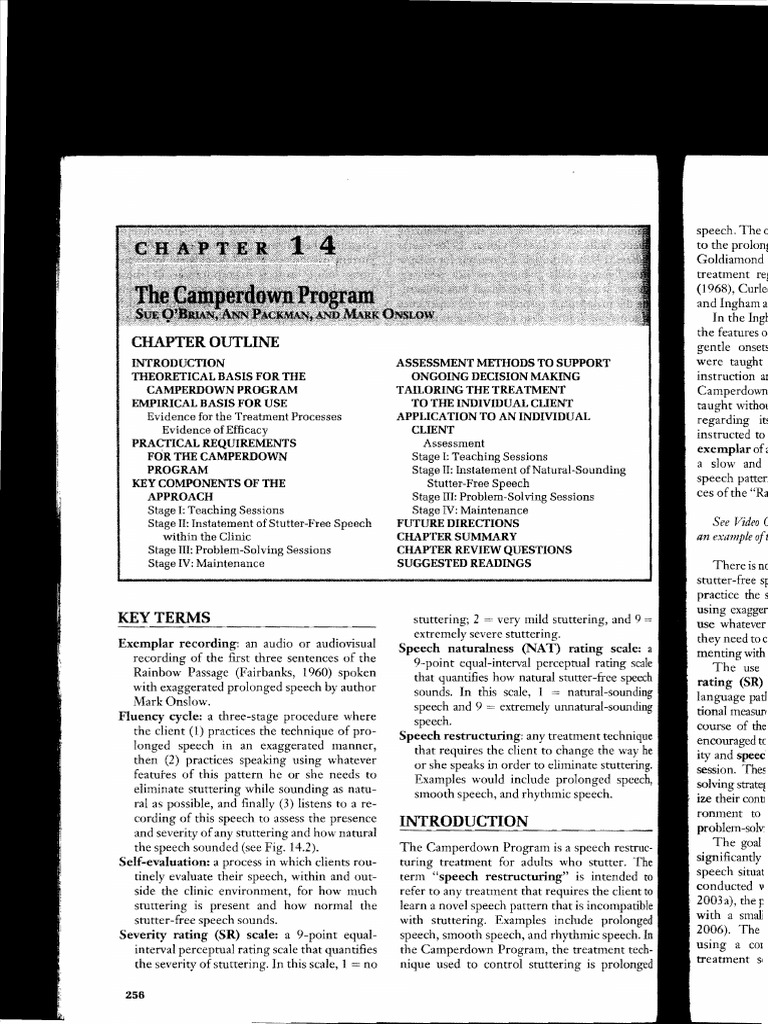 Camperdown Program for Stuttering Treatment | PDF | Stuttering | Speech