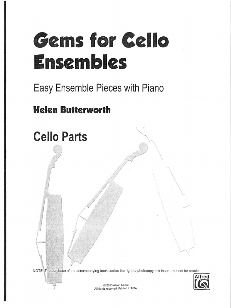 Gems For Cello Ensembles Cello Parts | PDF