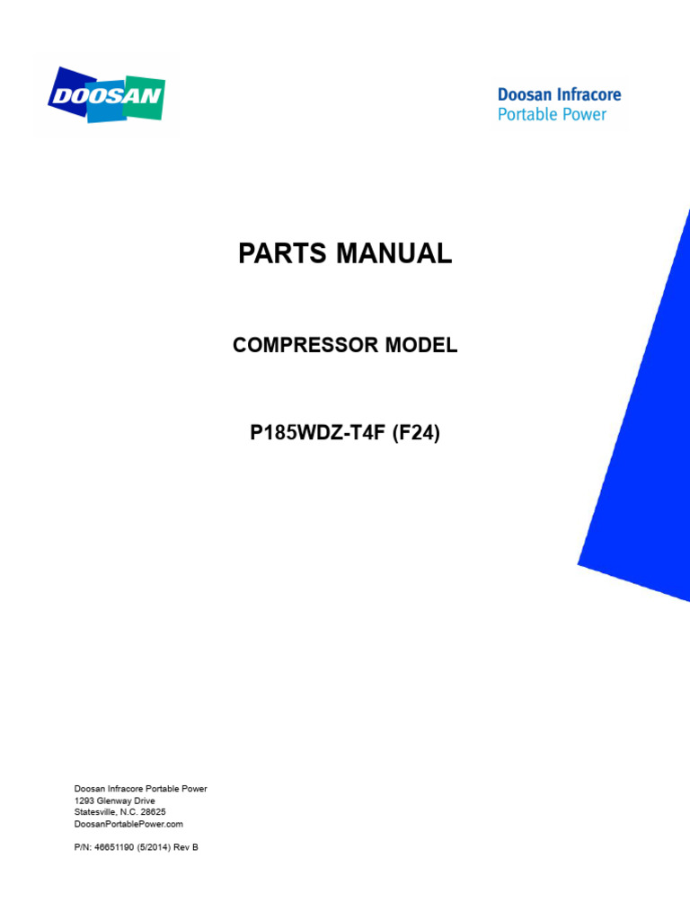 P185-F24 - Parts Manual | PDF | Axle | Pipe (Fluid Conveyance)