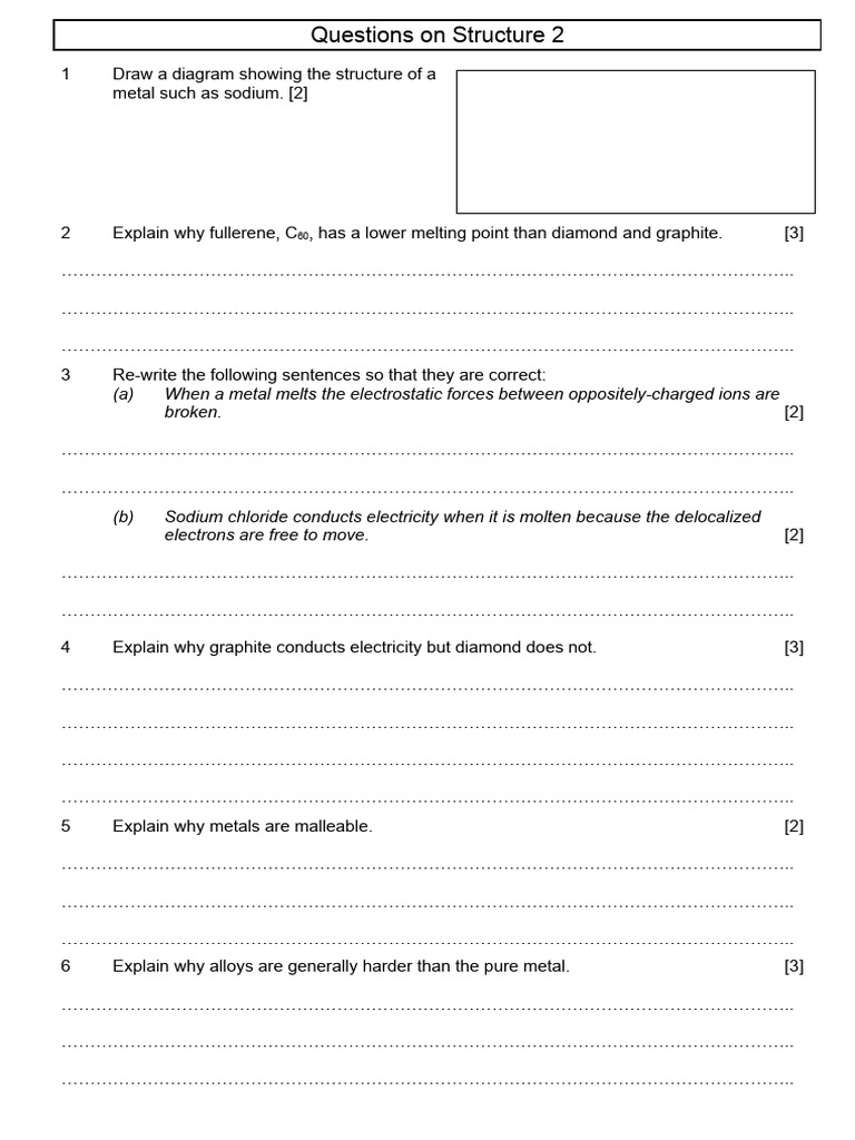 Metal Structure and Properties Questions | PDF | Steel | Metals