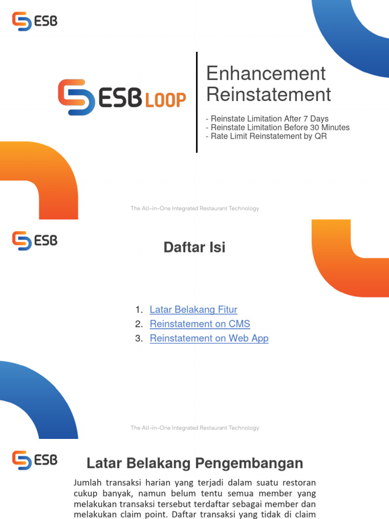 Pembaruan Fitur Reinstatement ESB Loop | PDF | Hukum
