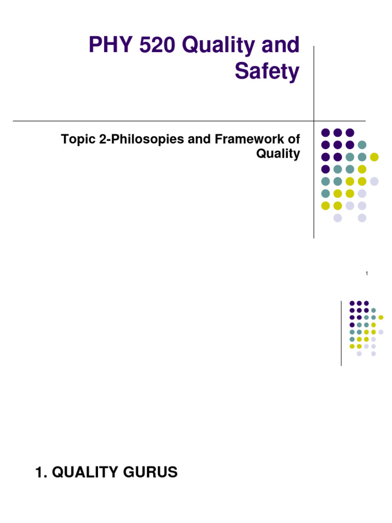 Topic 2 Philosophies and Framework of Quality Management | PDF ...