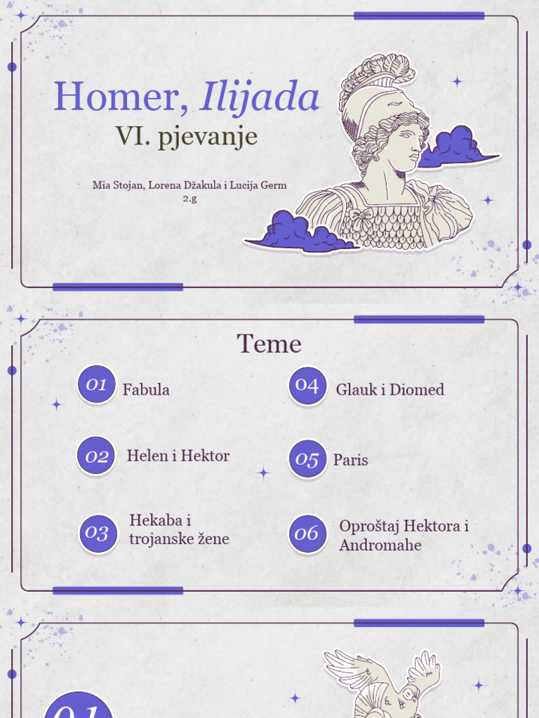 ILIJADA - VI. PJEVANJE (1) | PDF