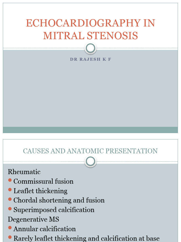 Echocardiography Insights on Mitral Stenosis | PDF | Heart ...
