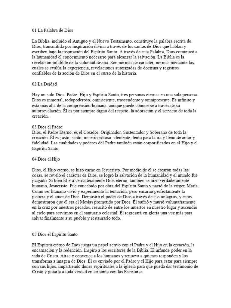 28 Creencias de la Iglesia Adventista | PDF | Cristo (título) | eucaristía
