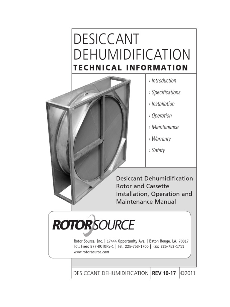 Desiccant and Passive Manual | PDF | Belt (Mechanical) | Screw
