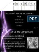 Recent Trends in Trade Union