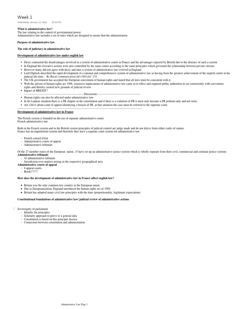 Administrative Law | PDF | Administrative Law | Separation Of Powers