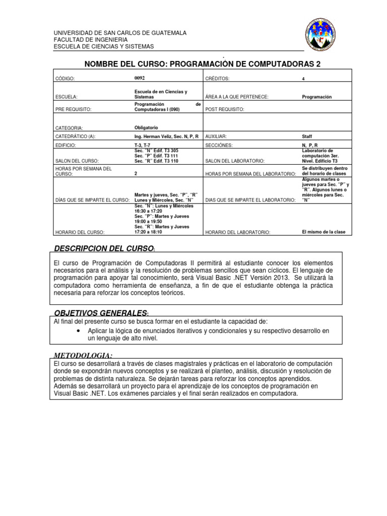 Curso de Programación II en Visual Basic | PDF | Básico | Programación ...