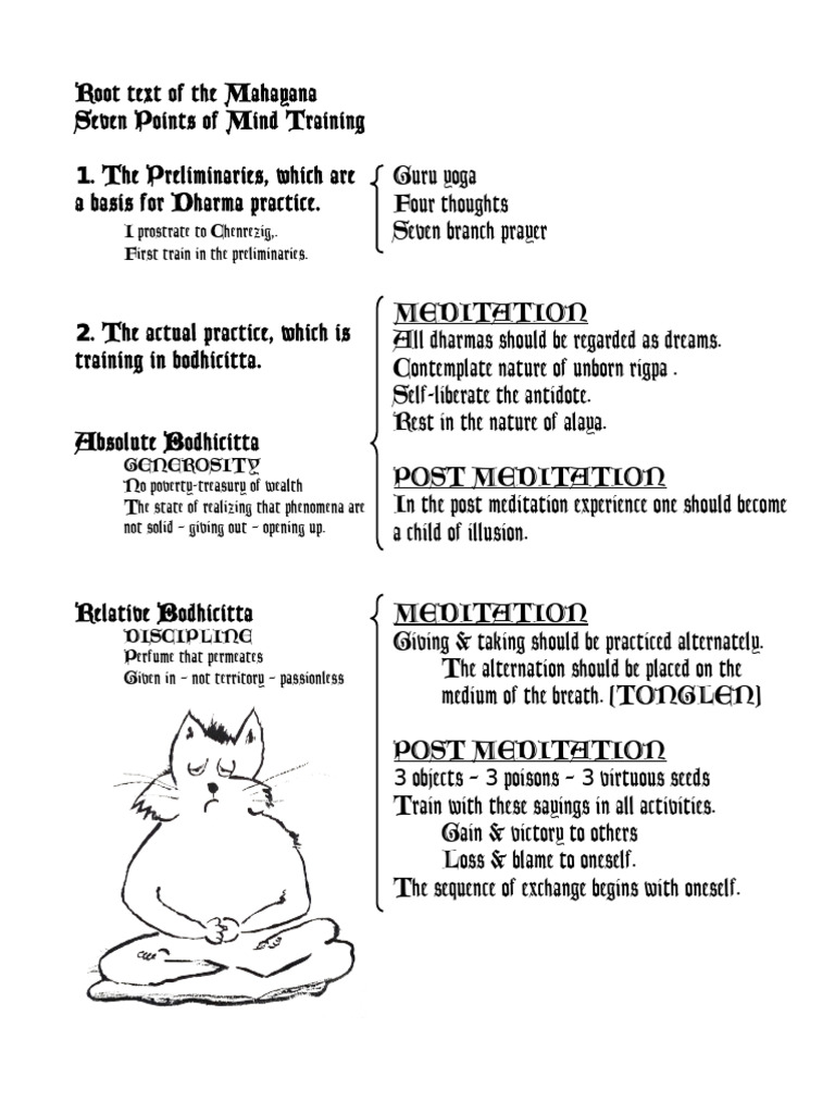 Seven Points of Mind Training Overview | PDF | Meditation | Eastern ...
