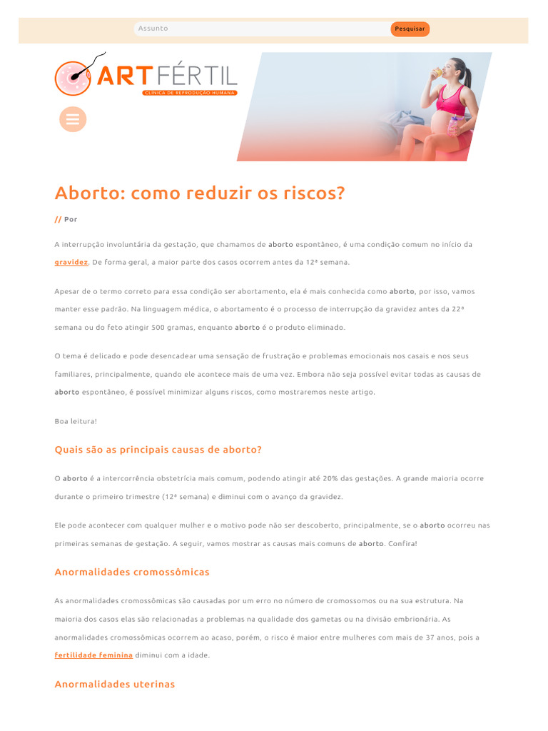 Como Minimizar Riscos de Aborto | PDF | Gravidez | Aborto