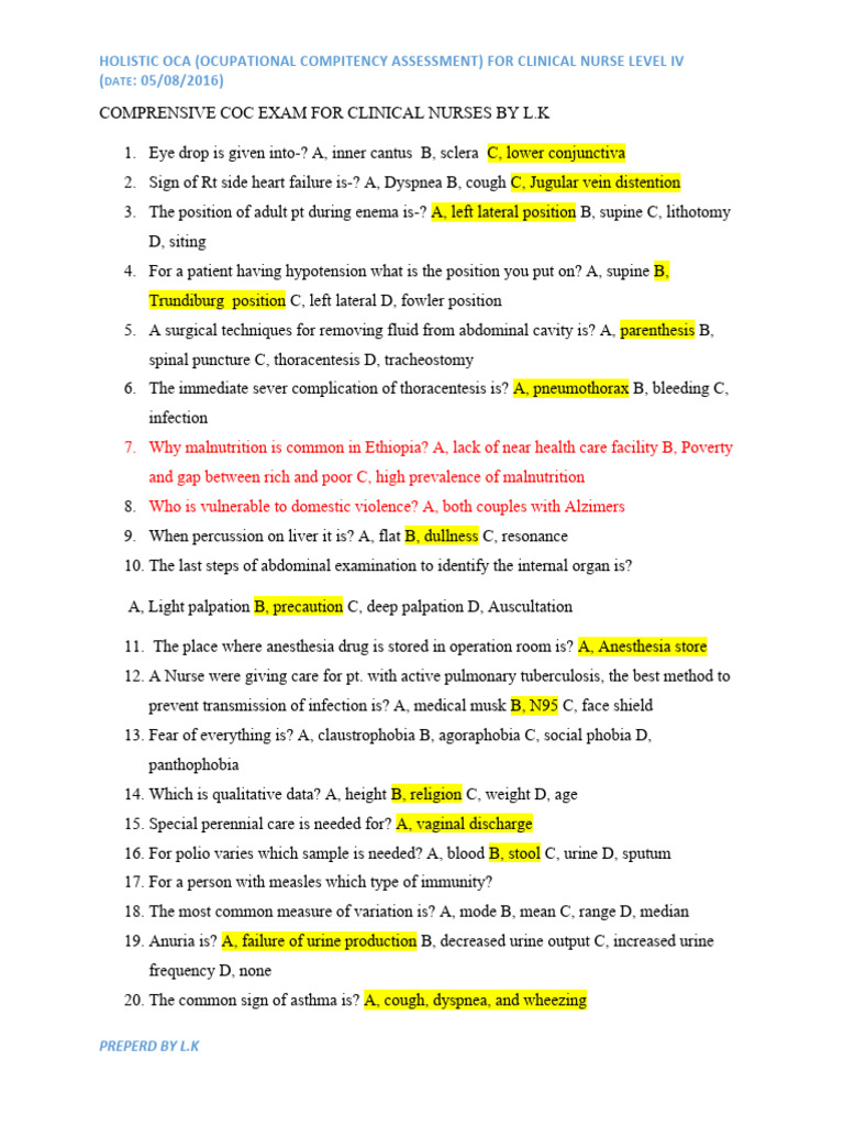 Holistic Competency Assessment for Nurses | PDF | Diarrhea | Wound