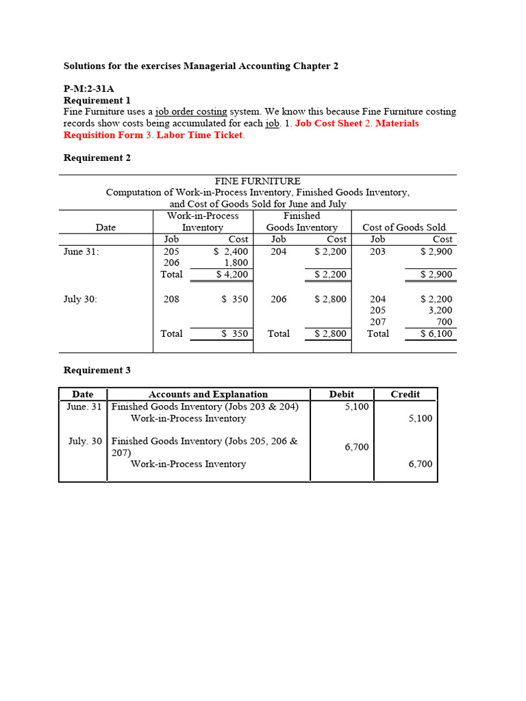 Solutions MA Chapter 2 Book Version (Updated) | PDF | Cost Of Goods ...