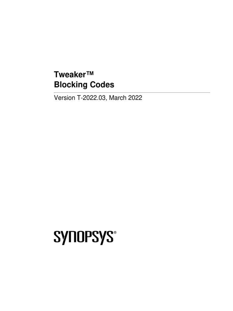 Tweaker™ Blocking Codes | PDF | License | Proprietary Software