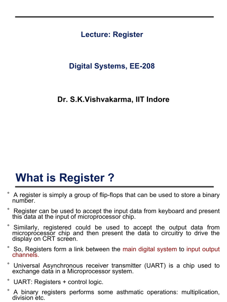 Lect Register-EE208 2023 | PDF | Digital Technology | Computer Engineering