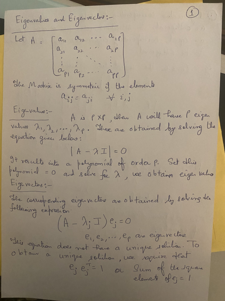 Eigenvalues and Eigenvectors | PDF