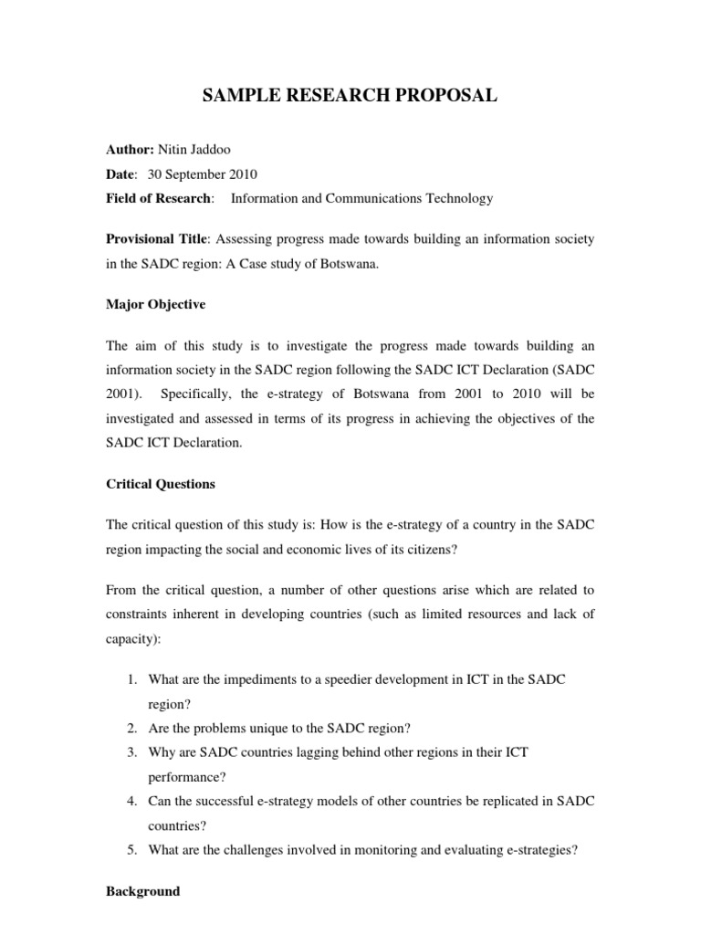 thesis proposal information technology