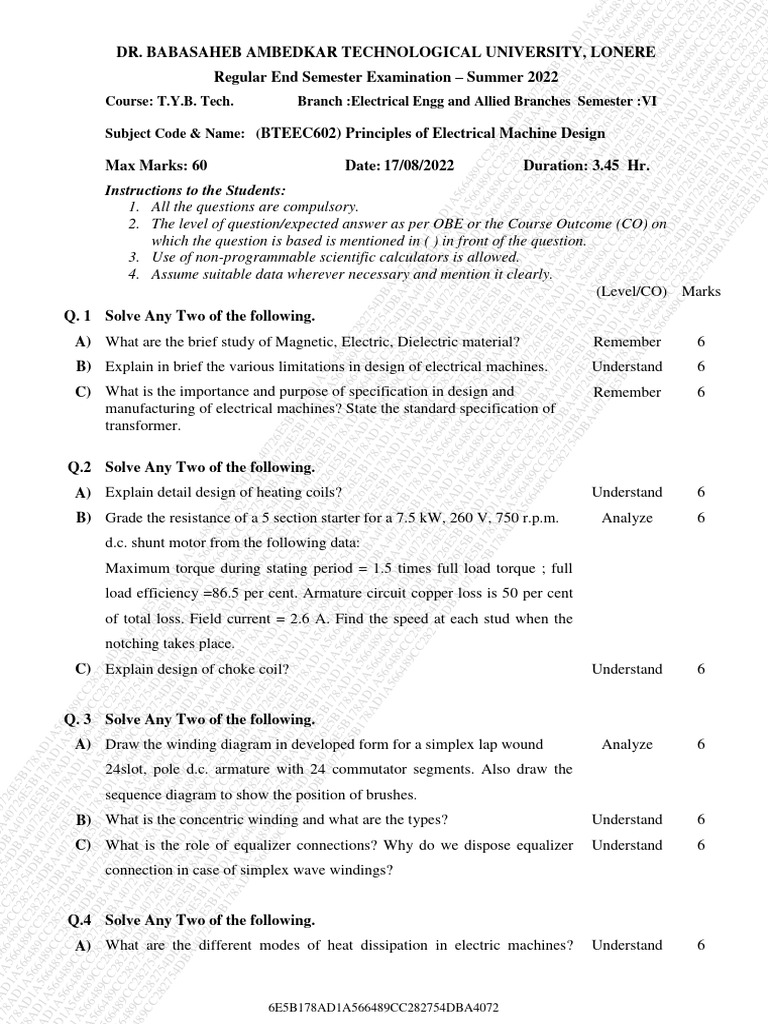 Course t y b tech branch electrical engg and allied branches