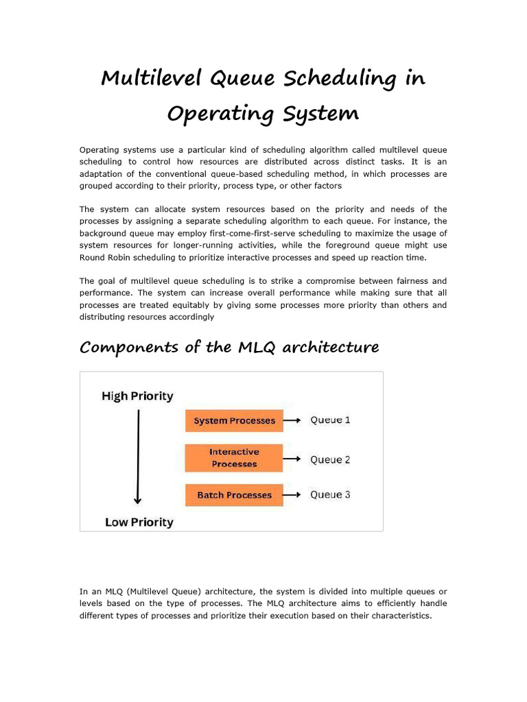 Multilevel Queue Scheduling in Operating System | PDF | Scheduling ...
