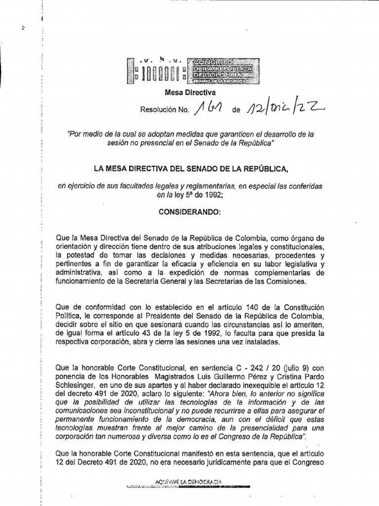 Curated visual reference: Resolucion 1261 De 2022 Mesa Directiva Photo Inspiration
