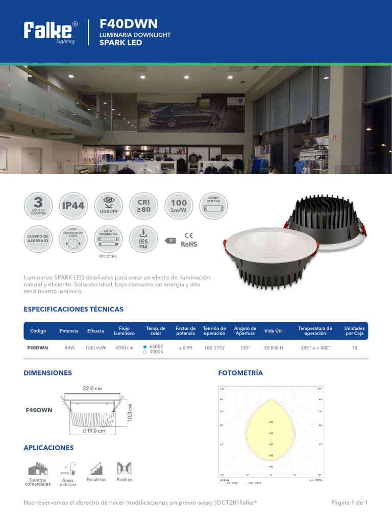Ficha Spark 40w Led | PDF