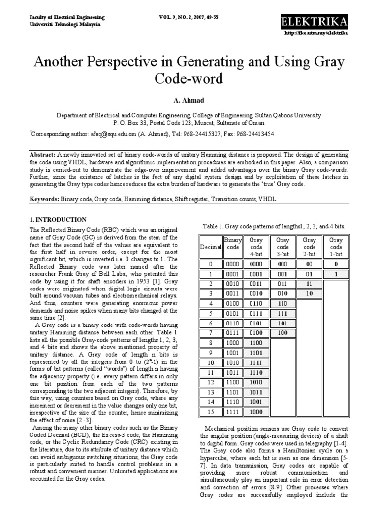 Innovations in Gray Code Generation | PDF | Computer Engineering ...