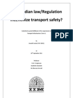 Does Indian Law/regulatory Incentivize Transport Safety?