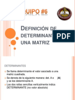 Definición de determinante de una matriz