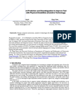 Application of Word Prediction and Disambiguation To Improve Text Entry For People With Physical Disabilities (Assistive Technology)