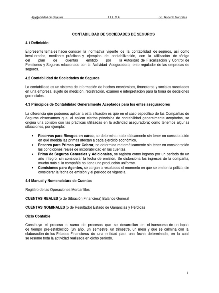 Contabilidad en Empresas de Seguros | PDF | Contabilidad | Seguro