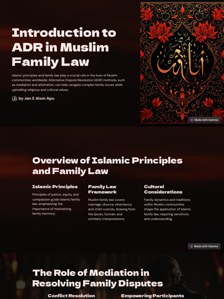 Introduction To ADR in Muslim Family Law | PDF | Alternative Dispute ...