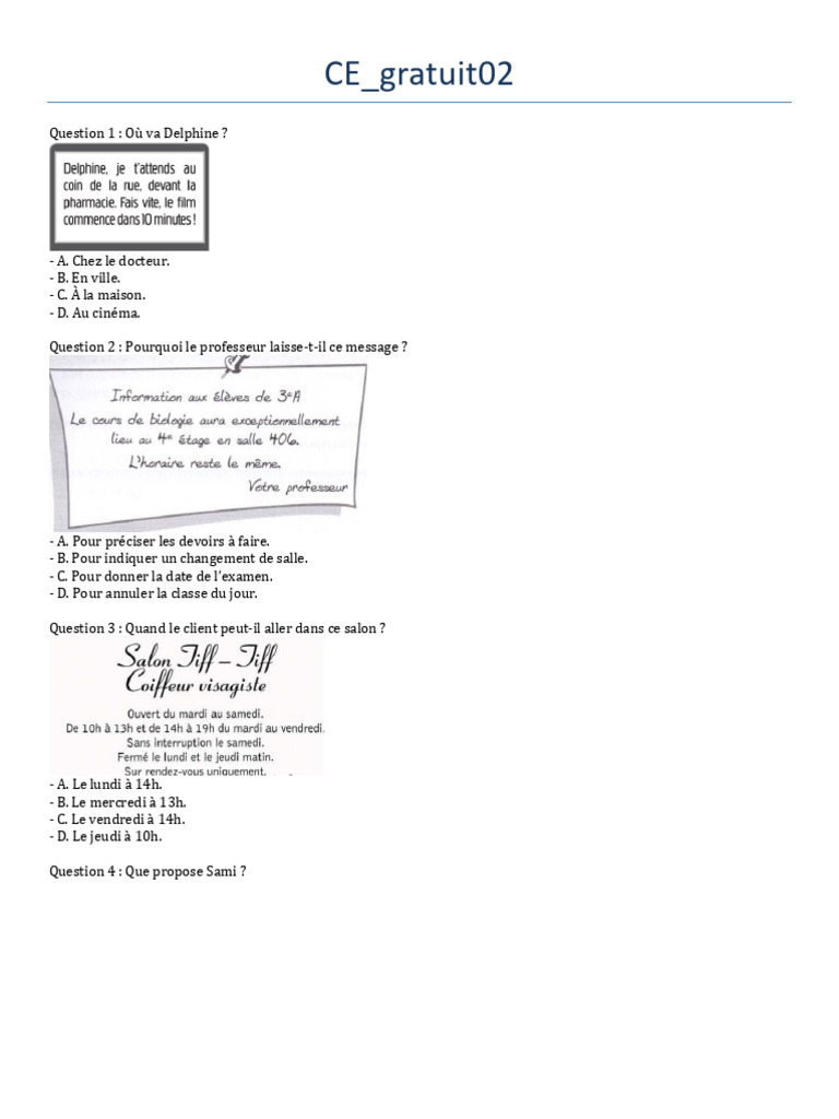 Questions pratiques et culturelles variées | PDF | Mode de vie